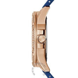 Buy Shop Guess Queen Quartz Crystals Rose Gold Dial Blue Silicone Strap Watch For Women - GW0536L5 USA Online