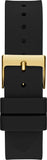 Buy Shop Guess Queen Quartz Gold Dial Black Silicone Strap Watch For Women - GW0536L3 USA Online