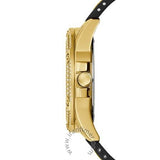 Buy Shop Guess Queen Quartz Gold Dial Black Silicone Strap Watch For Women - GW0536L3 USA Online