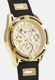 Buy Shop Guess Queen Quartz Gold Dial Black Silicone Strap Watch For Women - GW0536L3 USA Online