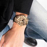 Buy Shop Guess Queen Quartz Gold Dial Gold Steel Strap Watch For Men - GW0497G2 USA Online