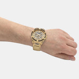 Buy Shop Guess Queen Quartz Gold Dial Gold Steel Strap Watch For Men - GW0497G2 USA Online