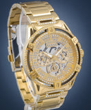 Buy Shop Guess Queen Quartz Gold Dial Gold Steel Strap Watch For Men - GW0497G2 USA Online