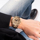 Buy Shop Guess Queen Quartz Gold Dial Gold Steel Strap Watch For Men - GW0497G2 USA Online
