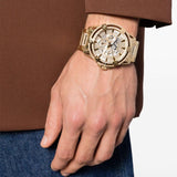 Buy Shop Guess Queen Quartz Gold Dial Gold Steel Strap Watch For Men - GW0497G2 USA Online