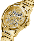 Buy Shop Guess Queen Quartz Gold Dial Gold Steel Strap Watch For Men - GW0497G2 USA Online
