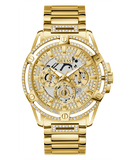Buy Shop Guess Queen Quartz Gold Dial Gold Steel Strap Watch For Men - GW0497G2 USA Online
