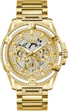 Buy Shop Guess Queen Quartz Gold Dial Gold Steel Strap Watch For Men - GW0497G2 USA Online