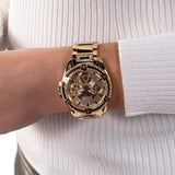 Buy Shop Guess Queen Quartz Gold Dial Gold Steel Strap Watch For Women - GW0464L2 USA Online
