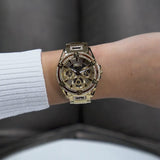 Buy Shop Guess Queen Quartz Gold Dial Gold Steel Strap Watch For Women - GW0464L2 USA Online