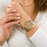 Buy Shop Guess Queen Quartz Gold Dial Gold Steel Strap Watch For Women - GW0464L2 USA Online