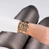 Buy Shop Guess Queen Quartz Gold Dial Gold Steel Strap Watch For Women - GW0464L2 USA Online