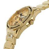 Buy Shop Guess Queen Quartz Gold Dial Gold Steel Strap Watch For Women - GW0464L2 USA Online
