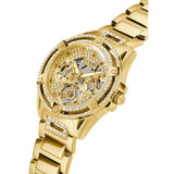 Buy Shop Guess Queen Quartz Gold Dial Gold Steel Strap Watch For Women - GW0464L2 USA Online