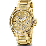 Buy Shop Guess Queen Quartz Gold Dial Gold Steel Strap Watch For Women - GW0464L2 USA Online