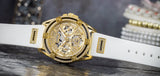 Buy Shop Guess Queen Quartz Gold Dial White Silicone Strap Watch For Women - GW0536L2 USA Online