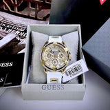Buy Shop Guess Queen Quartz Gold Dial White Silicone Strap Watch For Women - GW0536L2 USA Online