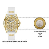 Buy Shop Guess Queen Quartz Gold Dial White Silicone Strap Watch For Women - GW0536L2 USA Online