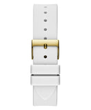 Buy Shop Guess Queen Quartz Gold Dial White Silicone Strap Watch For Women - GW0536L2 USA Online