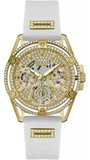 Buy Shop Guess Queen Quartz Gold Dial White Silicone Strap Watch For Women - GW0536L2 USA Online