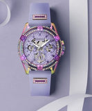 Buy Shop Guess Queen Quartz Purple Dial Purple Silicone Strap Watch For Women - GW0536L4 USA Online