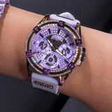 Buy Shop Guess Queen Quartz Purple Dial Purple Silicone Strap Watch For Women - GW0536L4 USA Online