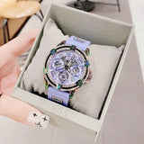 Buy Shop Guess Queen Quartz Purple Dial Purple Silicone Strap Watch For Women - GW0536L4 USA Online