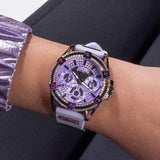 Buy Shop Guess Queen Quartz Purple Dial Purple Silicone Strap Watch For Women - GW0536L4 USA Online