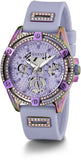 Buy Shop Guess Queen Quartz Purple Dial Purple Silicone Strap Watch For Women - GW0536L4 USA Online