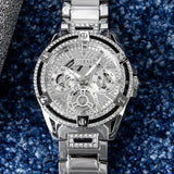 Buy Shop Guess Queen Quartz Silver Dial Silver Steel Strap Watch For Women - GW0464L1 USA Online