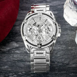 Buy Shop Guess Queen Quartz Silver Dial Silver Steel Strap Watch For Women - GW0464L1 USA Online