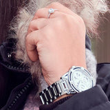 Buy Shop Guess Queen Quartz Silver Dial Silver Steel Strap Watch For Women - GW0464L1 USA Online