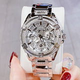 Buy Shop Guess Queen Quartz Silver Dial Silver Steel Strap Watch For Women - GW0464L1 USA Online