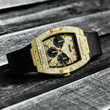 Buy Shop Guess Raven Diamonds Champagne Dial Black Rubber Strap Watch For Women - GW0105L2 USA Online