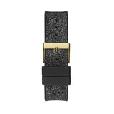 Buy Shop Guess Raven Diamonds Champagne Dial Black Rubber Strap Watch For Women - GW0105L2 USA Online
