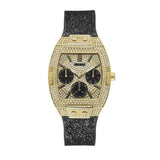 Buy Shop Guess Raven Diamonds Champagne Dial Black Rubber Strap Watch For Women - GW0105L2 USA Online