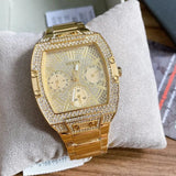 Buy Shop Guess Raven Diamonds Gold Dial Gold Steel Strap Watch for Women - GW0104L2 USA Online