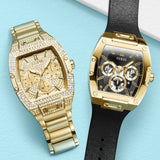 Buy Shop Guess Raven Diamonds Gold Dial Gold Steel Strap Watch for Women - GW0104L2 USA Online