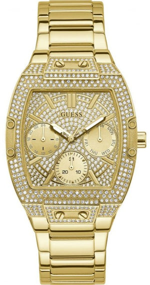 Buy Shop Guess Raven Diamonds Gold Dial Gold Steel Strap Watch for Women - GW0104L2 USA Online