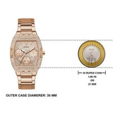 Buy Shop Guess Raven Diamonds Rose Gold Dial Rose Gold Steel Strap Watch for Women - GW0104L3 USA Online