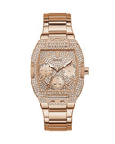 Buy Shop Guess Raven Diamonds Rose Gold Dial Rose Gold Steel Strap Watch for Women - GW0104L3 USA Online