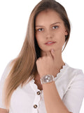Buy Shop Guess Raven Diamonds Rose Gold Dial White Silicone Strap Watch for Women - GW0105L3 USA Online