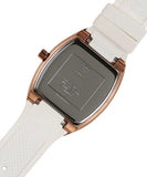 Buy Shop Guess Raven Diamonds Rose Gold Dial White Silicone Strap Watch for Women - GW0105L3 USA Online