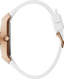 Buy Shop Guess Raven Diamonds Rose Gold Dial White Silicone Strap Watch for Women - GW0105L3 USA Online