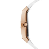 Buy Shop Guess Raven Diamonds Rose Gold Dial White Silicone Strap Watch for Women - GW0105L3 USA Online