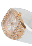 Buy Shop Guess Raven Diamonds Rose Gold Dial White Silicone Strap Watch for Women - GW0105L3 USA Online