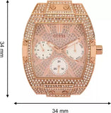Buy Shop Guess Raven Diamonds Rose Gold Dial White Silicone Strap Watch for Women - GW0105L3 USA Online