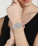 Buy Shop Guess Raven Diamonds Silver Dial Silver Steel Strap Watch for Women - GW0104L1 USA Online
