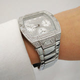 Buy Shop Guess Raven Diamonds Silver Dial Silver Steel Strap Watch for Women - GW0104L1 USA Online