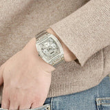 Buy Shop Guess Raven Diamonds Silver Dial Silver Steel Strap Watch for Women - GW0104L1 USA Online